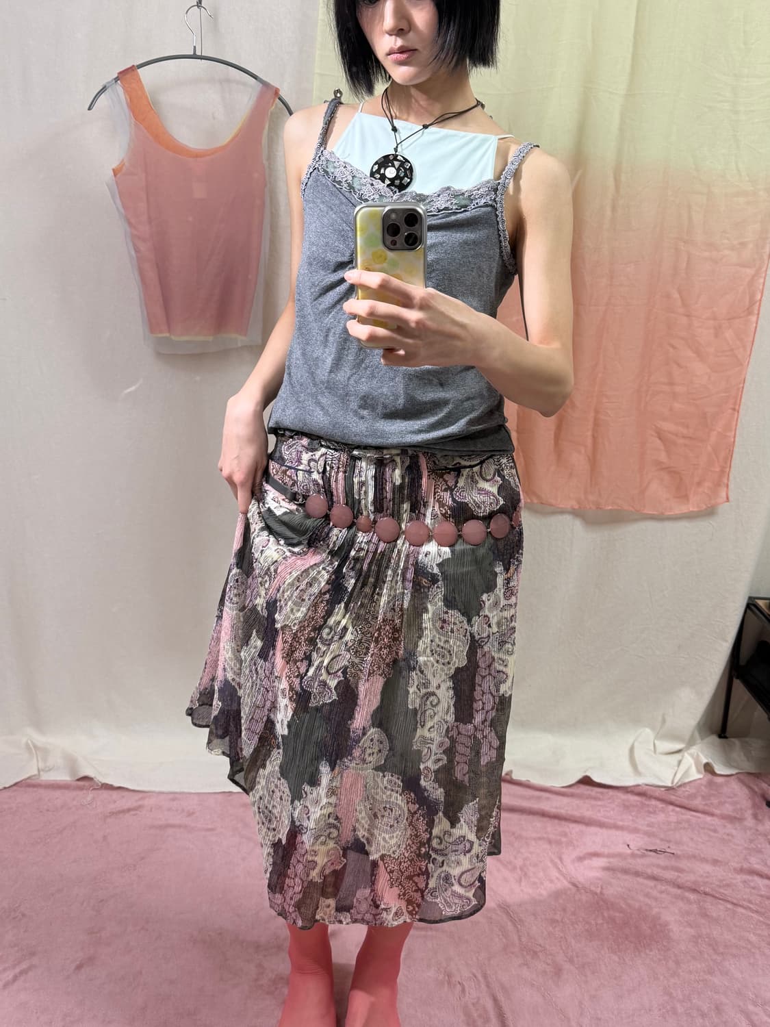 Macphee 페이즐리 실크 스커트 상품이미지1