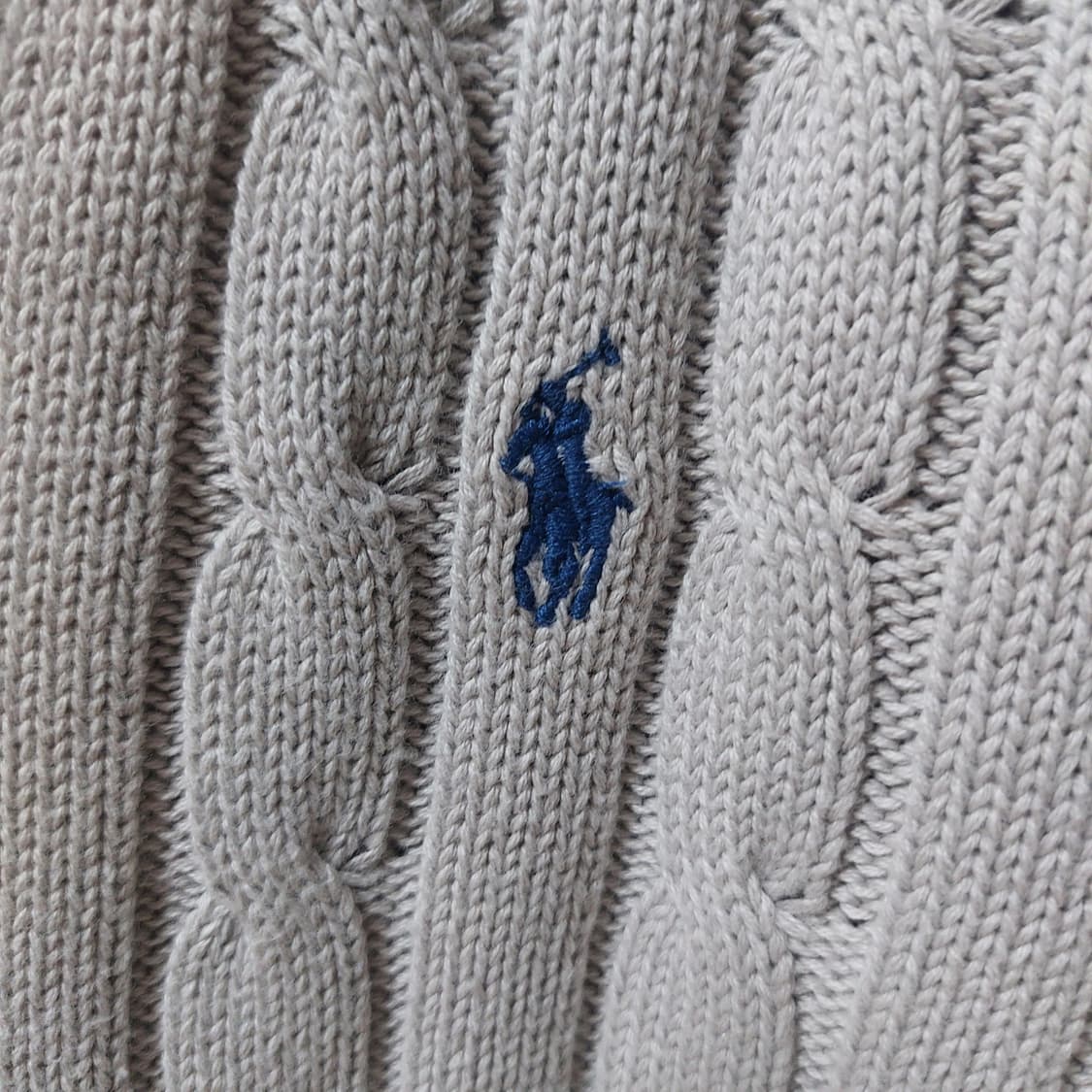 (정품) 폴로 랄프로렌 브이넥 꽈배기 니트 그레이 상품이미지4