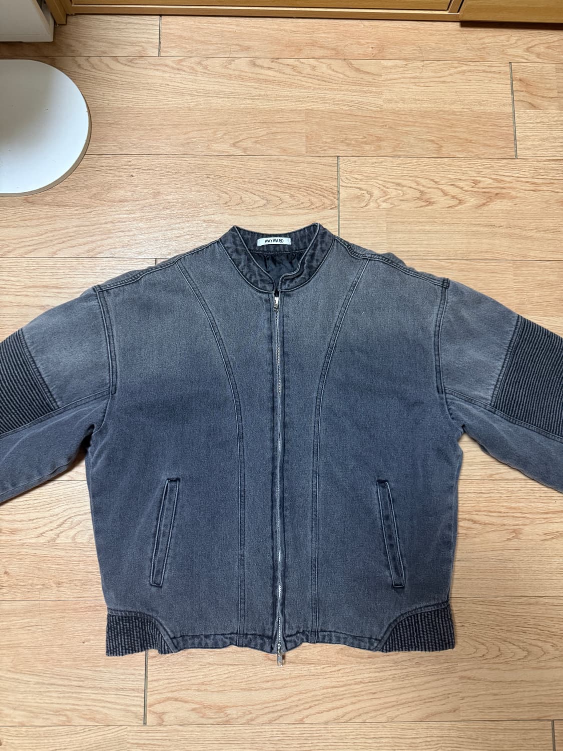 (Free size) 빈티지 워싱 흑청 데님자켓 상품이미지1