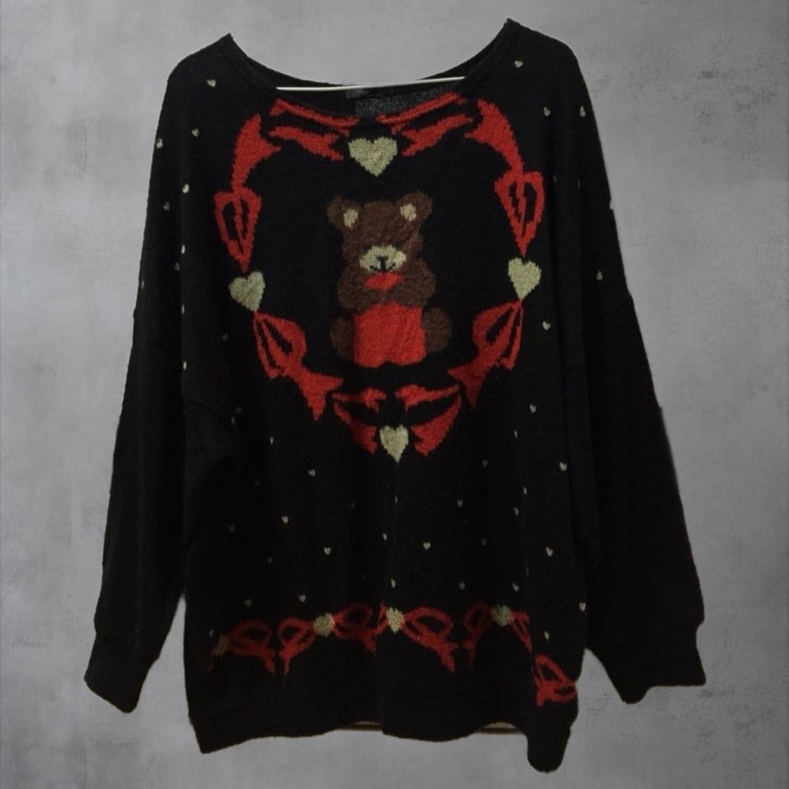 빈티지 하트 곰돌이 니트 상품이미지1