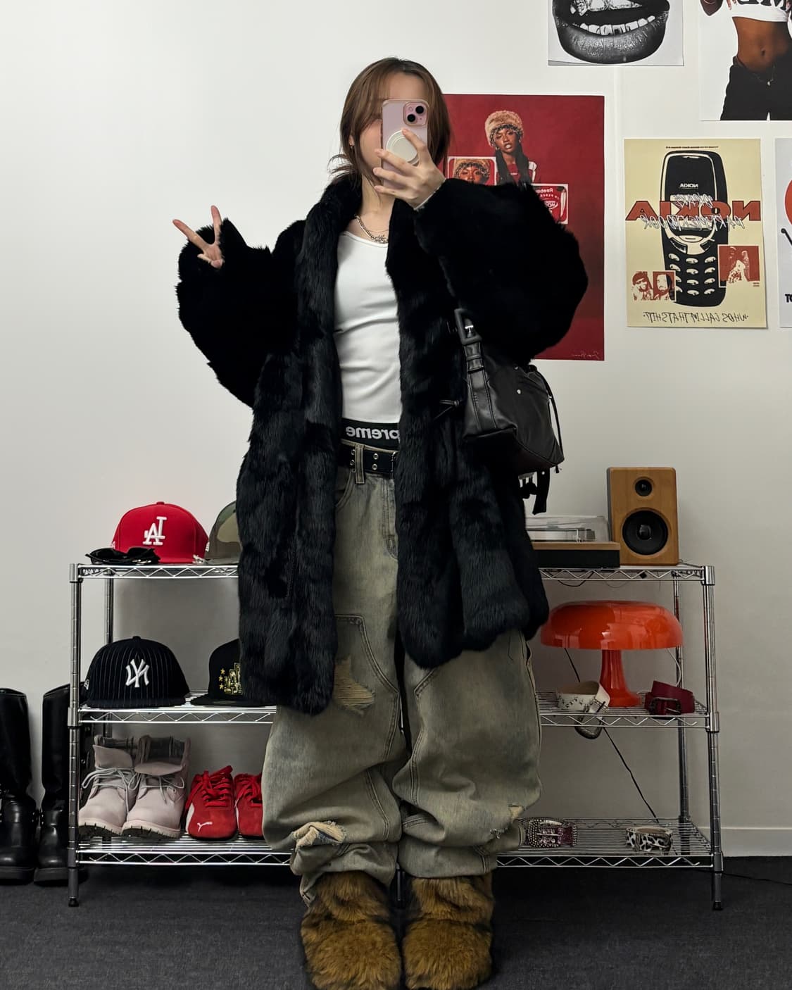 올드 빈티지 리얼 퍼 롱 코트 상품이미지4