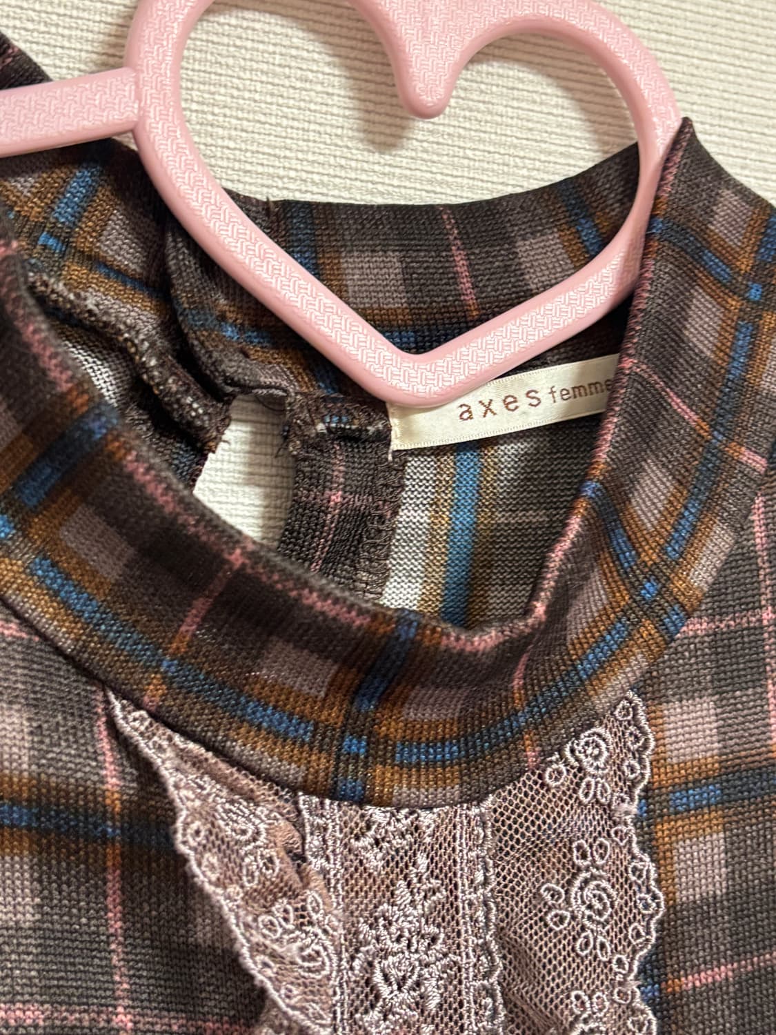 엑시즈팜 민트초코 리본 체크 원피스 상품이미지3