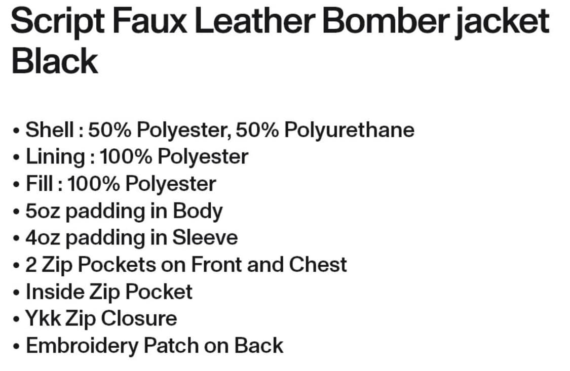 로어즈 LORES Script Faux Leather Bomber 자켓 상품이미지5