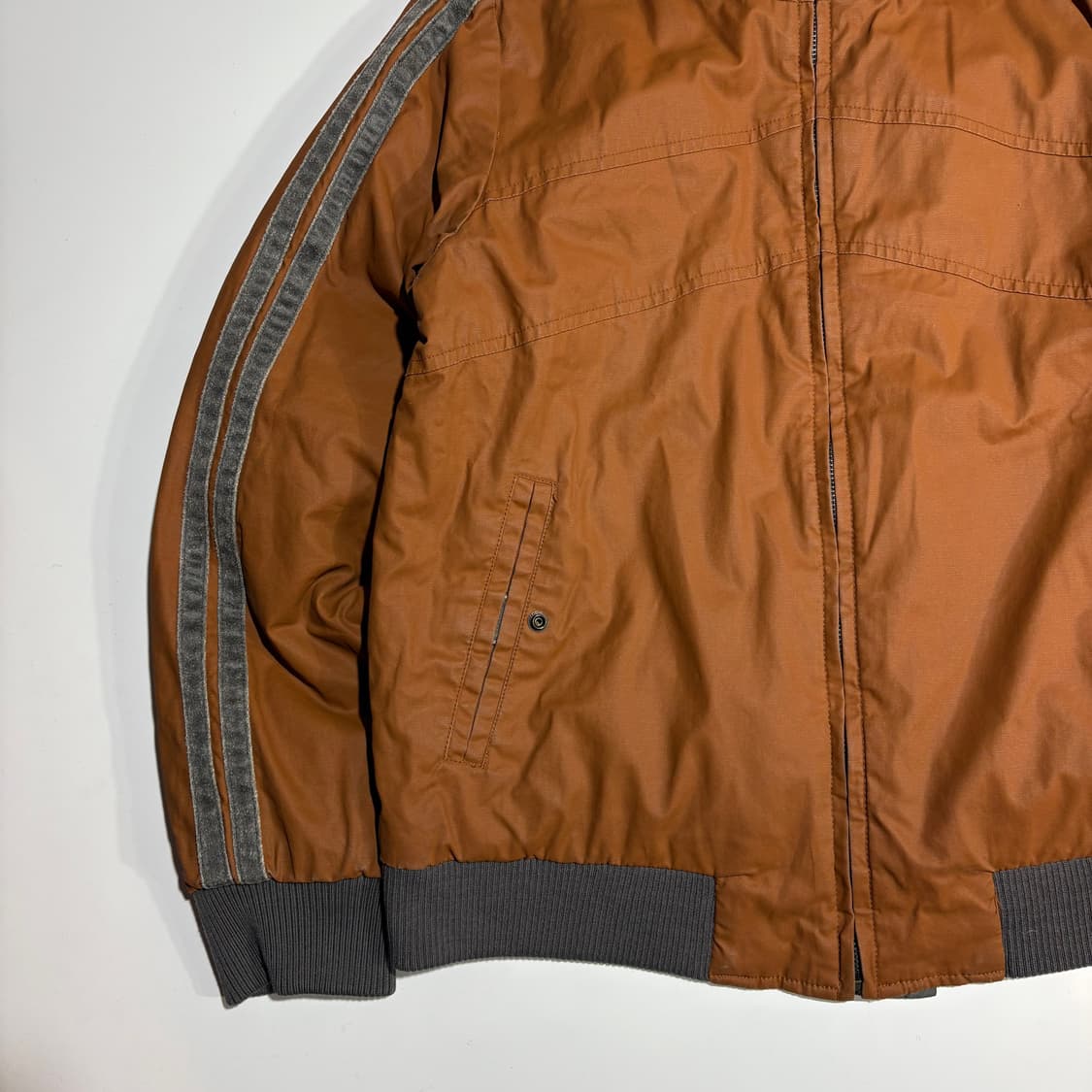 빈티지 브라운 라인 리버시블 후드 집업 자켓 상품이미지3