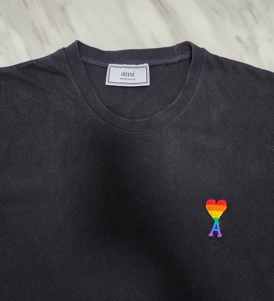 아미 레인보우 로고 반팔 티셔츠 상품이미지3