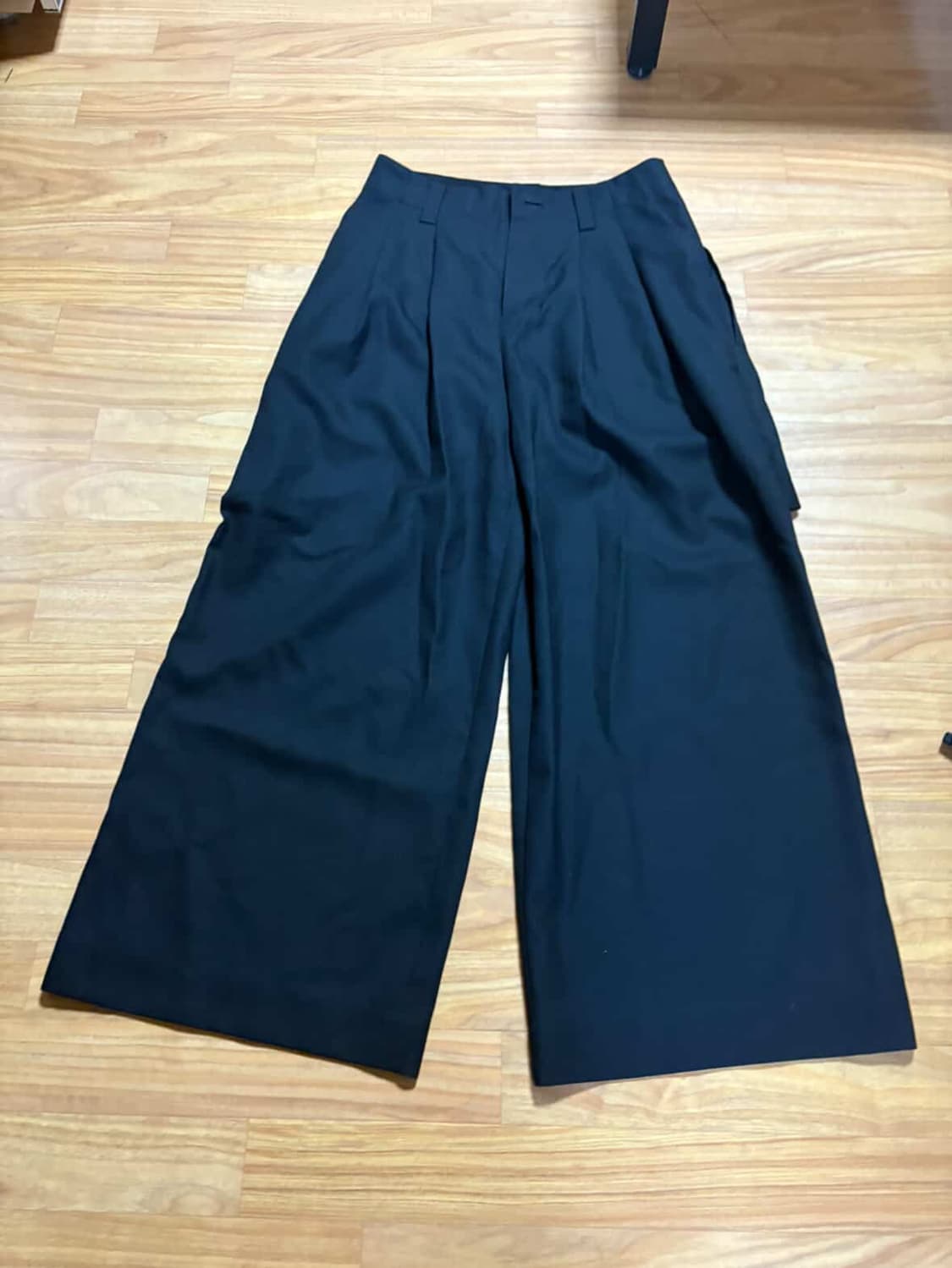 [48] 펫트리코 와이드 팬츠 블랙 상품이미지5