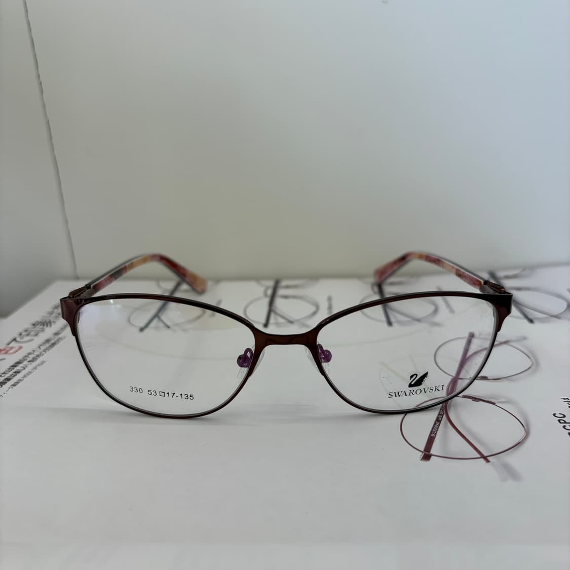 Swarovski 스와로브스키 브라운 메탈 안경 상품이미지3