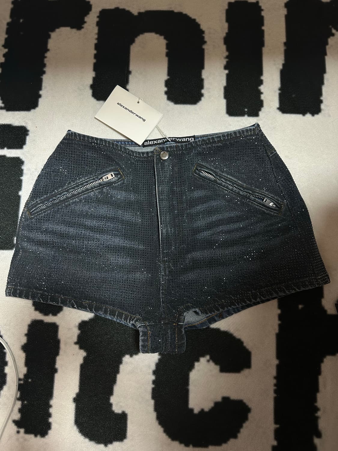 알렉산더왕 모터 크리스탈 데님 쇼츠 상품이미지1