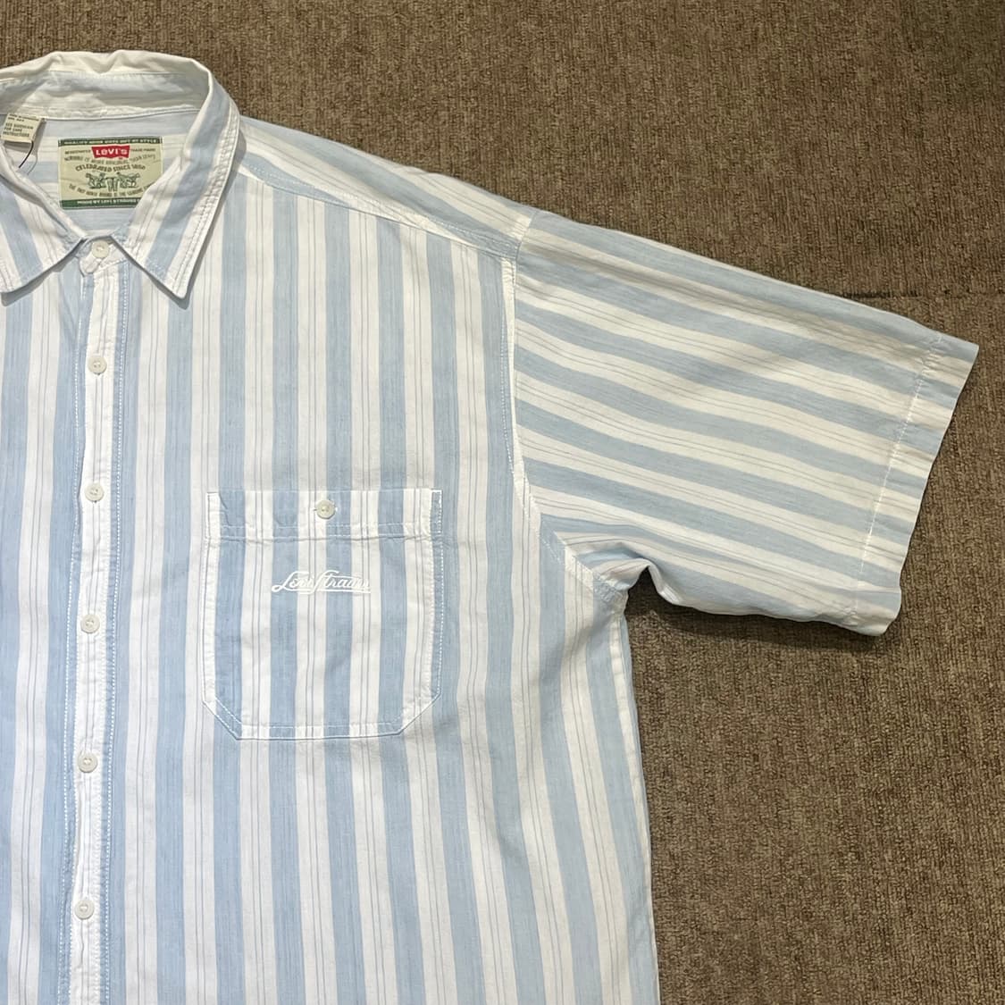 (XL) 90‘s Levi's 리바이스 스트라이프 반팔 셔츠  상품이미지5