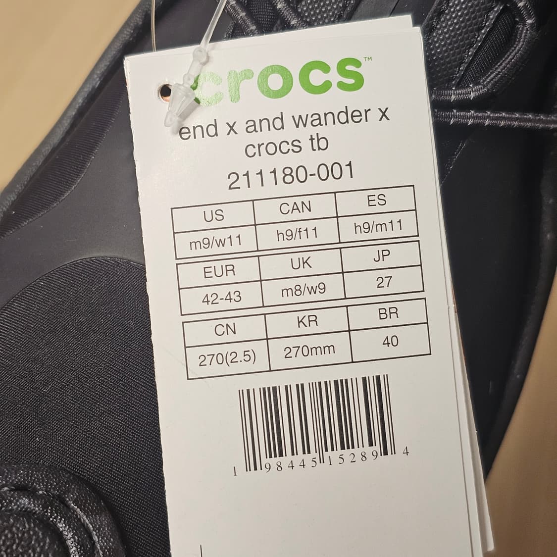 270 새제품) 크록스 x 앤드 원더 x 엔드 트레일 브레이크 블랙 상품이미지9