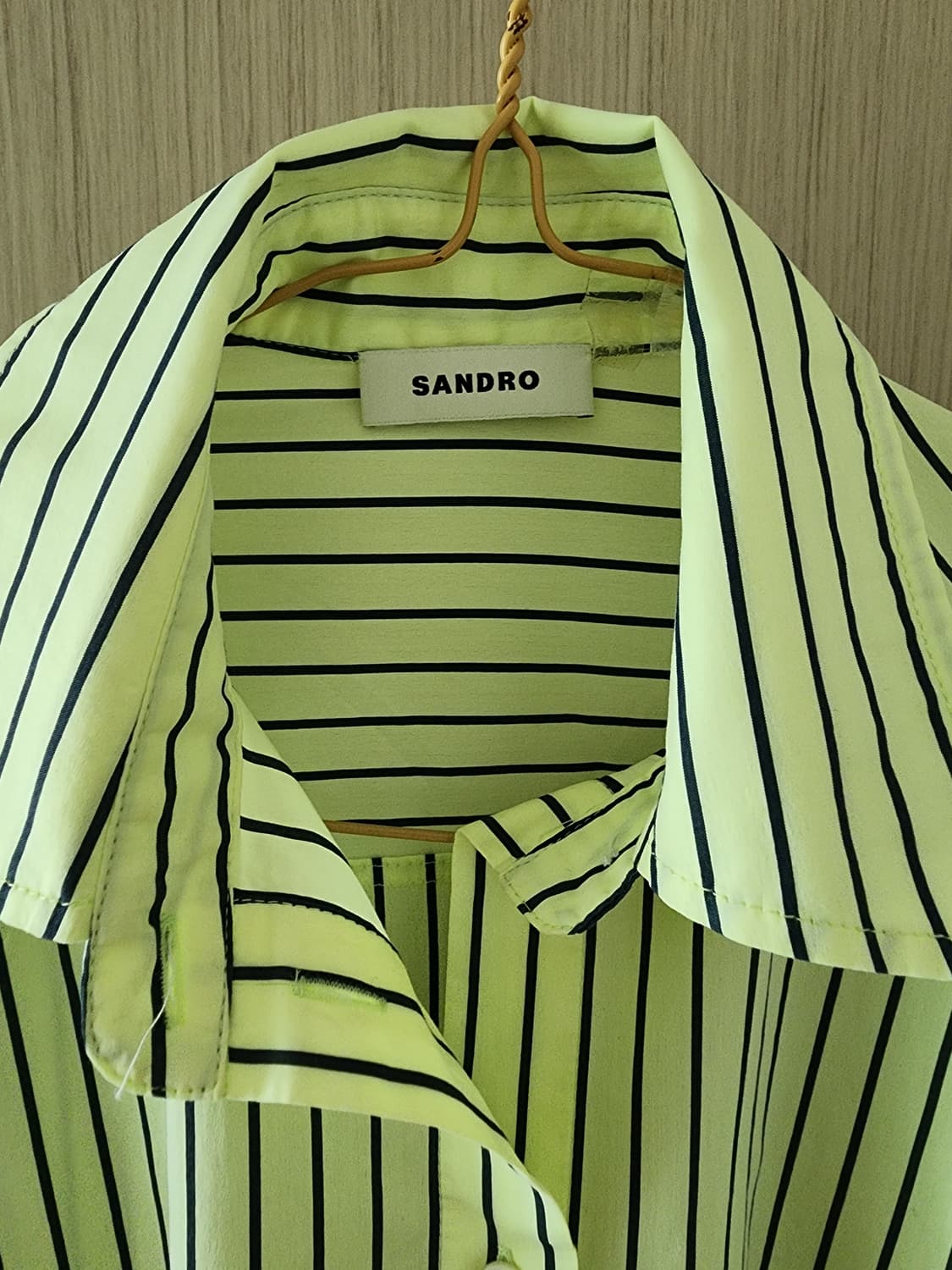 Sandro 스트라이프 셔츠 라임  상품이미지3