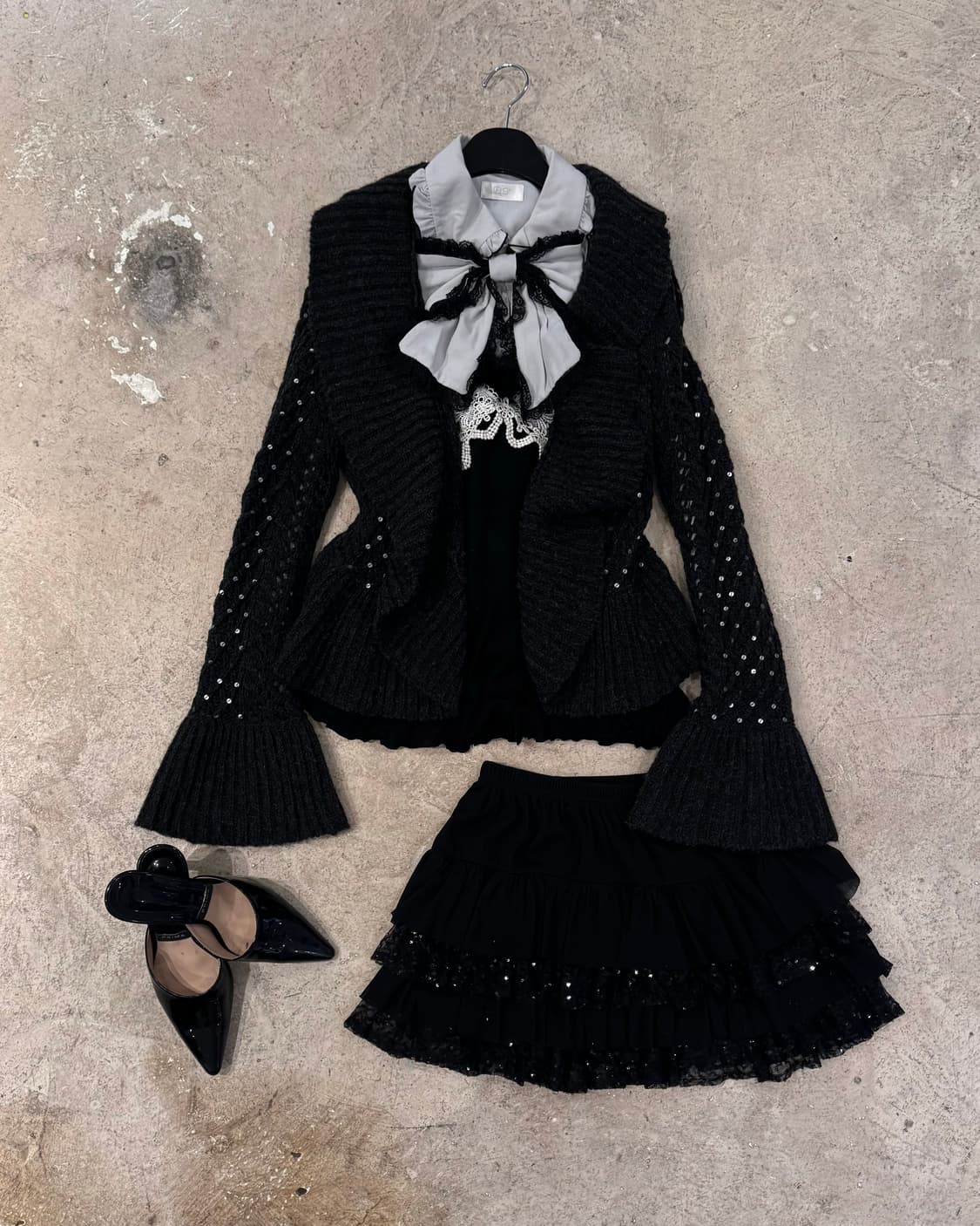 스팽글 포인트 오픈가디건 상품이미지5