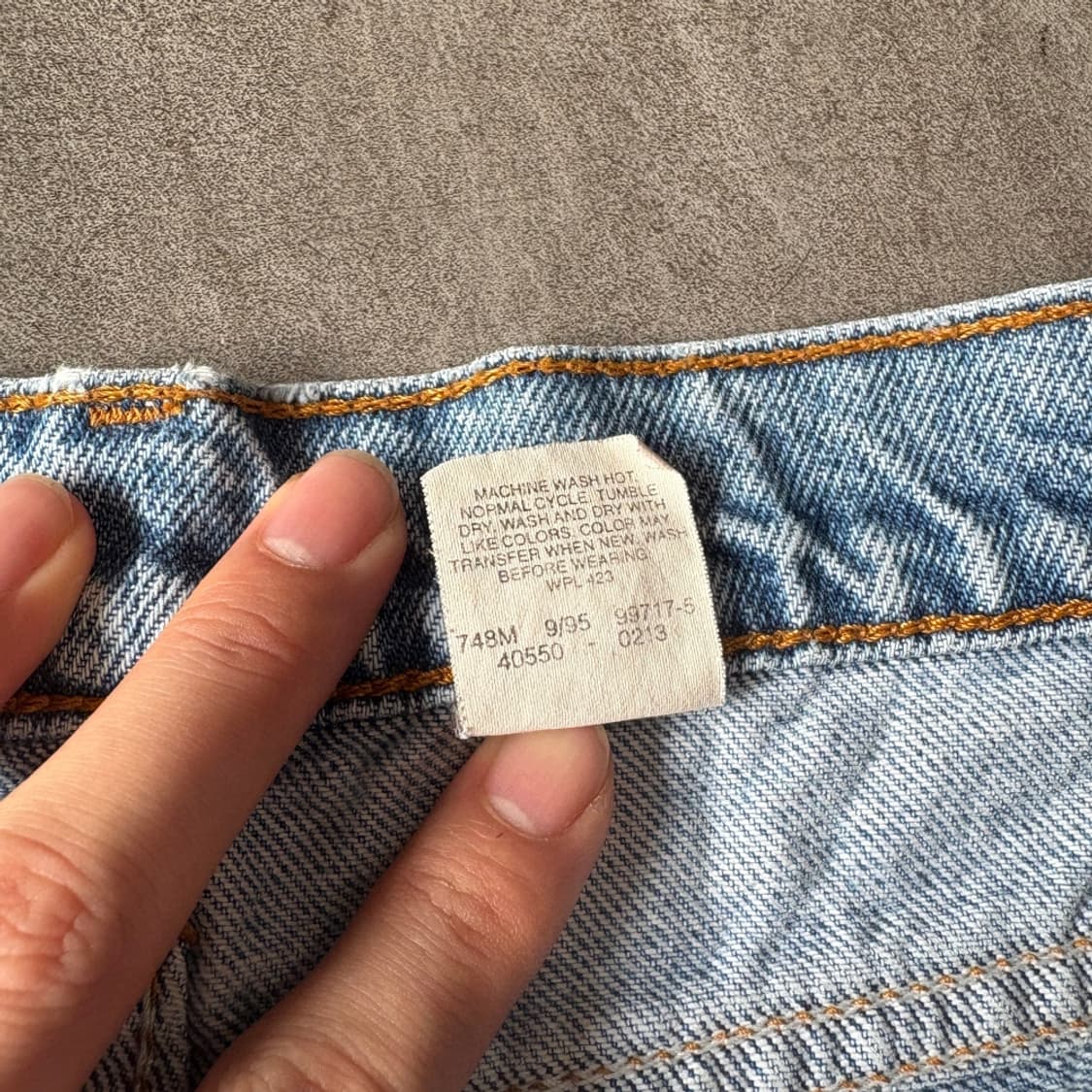 95년 생산 리바이스 550 데님 오렌지탭 팬츠  상품이미지5