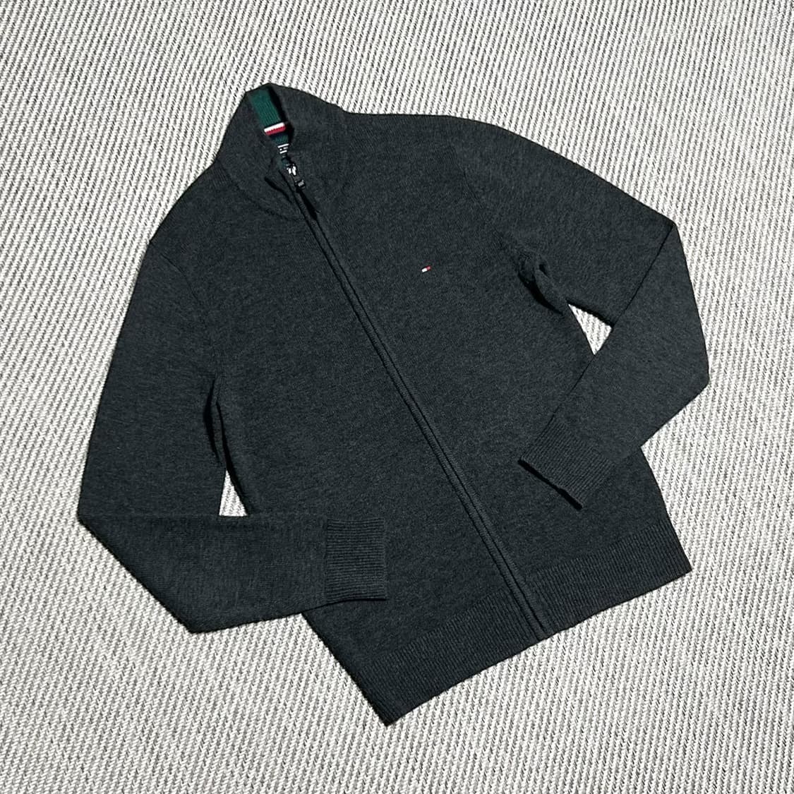 [M] Tommy 타미힐피거 울 다크그레이 집업 니트 상품이미지2