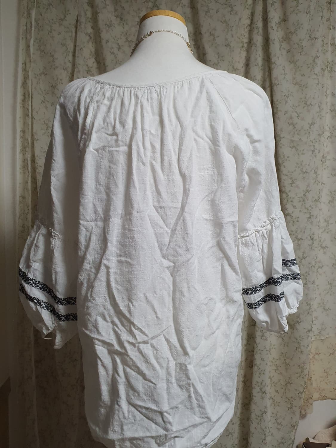 [히피룩] 화이트 자수 블라우스 셔츠 상품이미지3