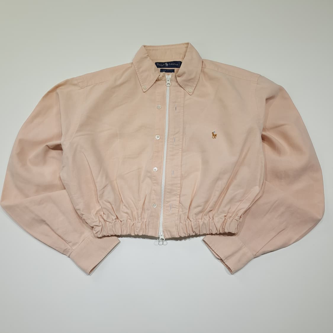 CK105 Free 폴로 00s 말레이시아판 오렌지피치 크롭 셔츠 상품이미지1