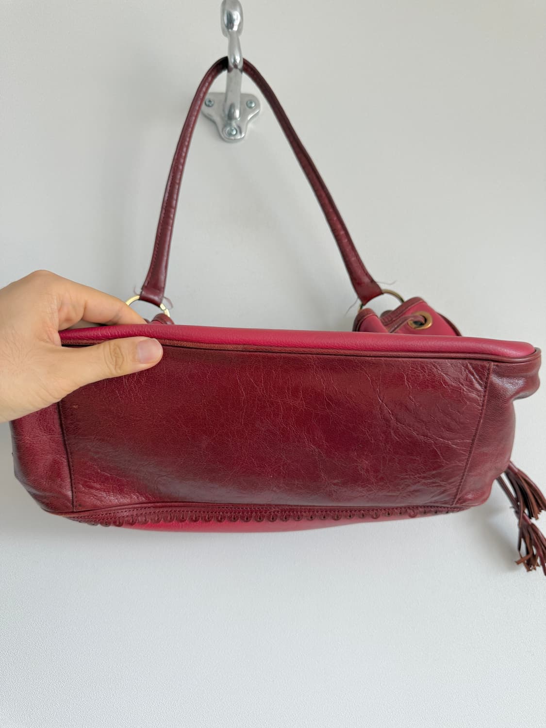Pre owned 레더 숄더백 상품이미지7