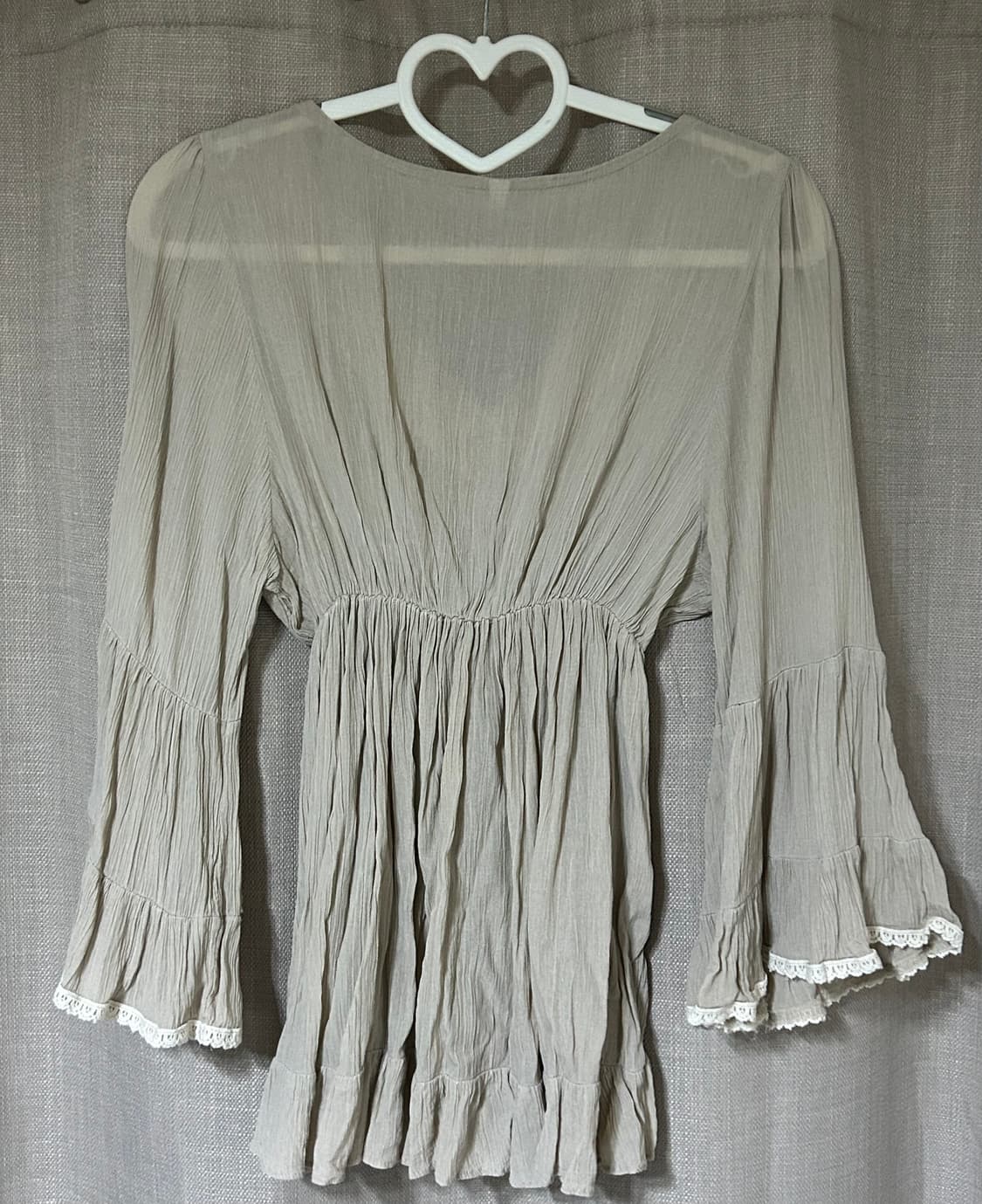 빈티지 베이지 레이스 보헤미안 블라우스 상품이미지2