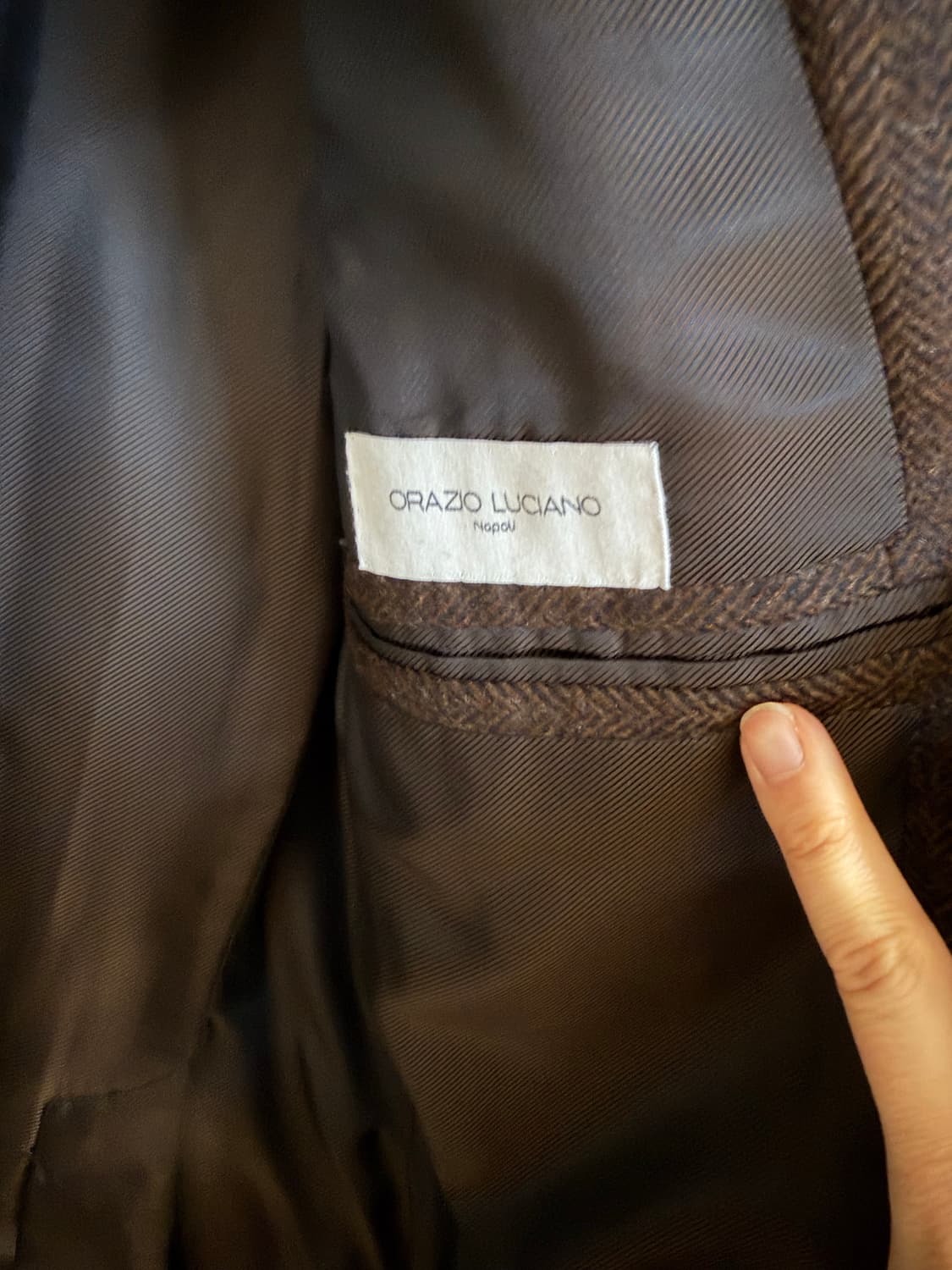 오라치오 루치아노 브라운 헤링본 자켓48 상품이미지3