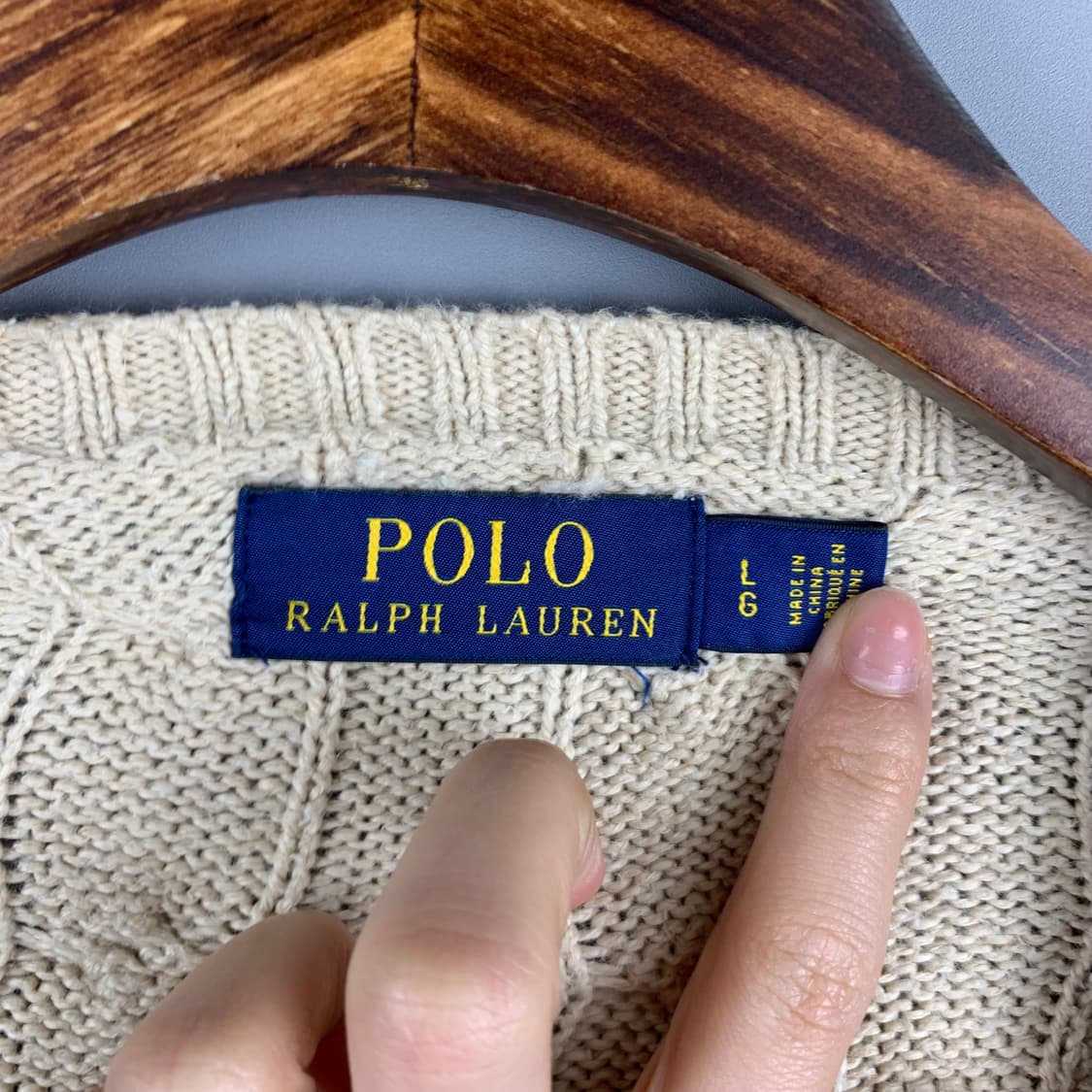 폴로 랄프로렌 신형 베이지 꽈배기 니트 상품이미지5