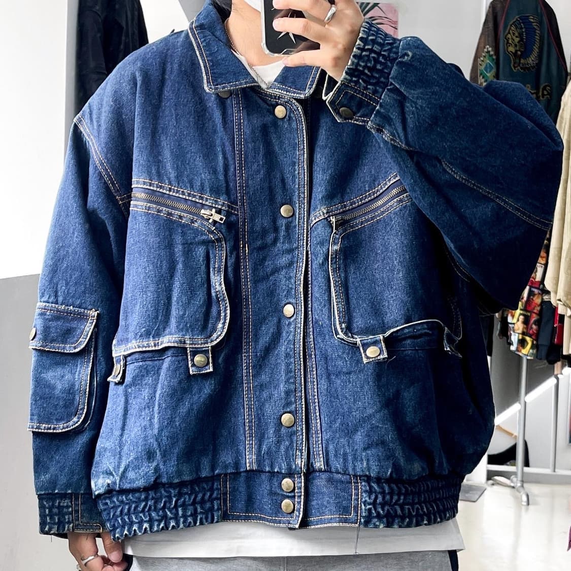 부수꼬 클럽 제팬 빅 포켓 백 지퍼 플리스 라이닝 점퍼 상품이미지2