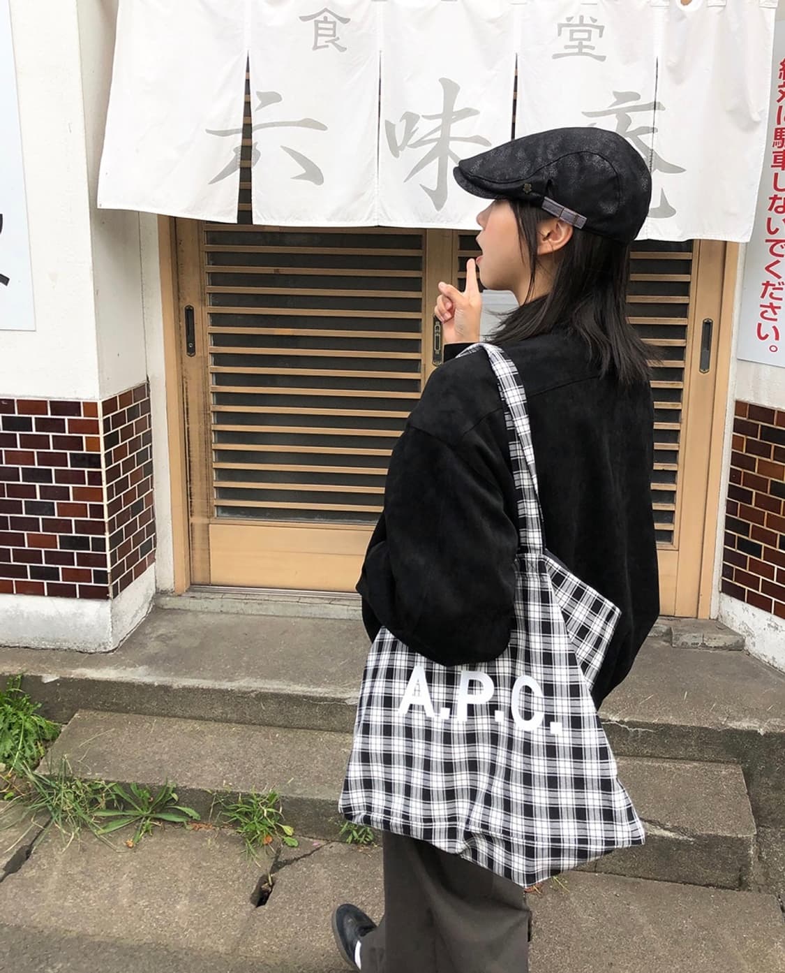 빈티지 가죽 헌팅캡 블랙 상품이미지4