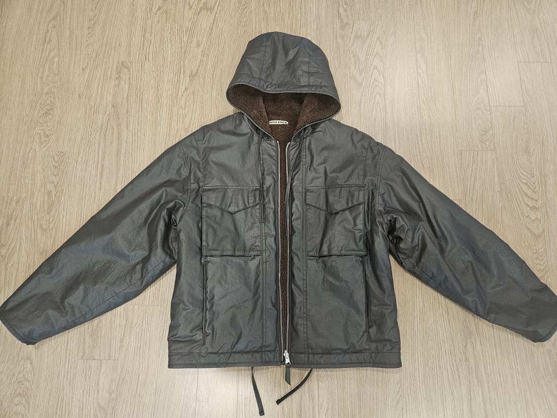 인사일런스 왁스 코티드 리버시블 점퍼 DARK BROWN 상품이미지3