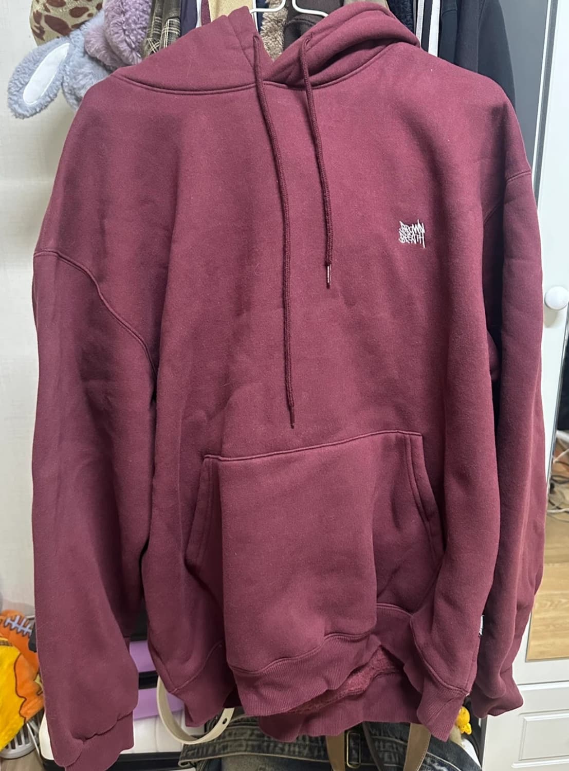 브라운브레스 버건디 후드티 XL  상품이미지1