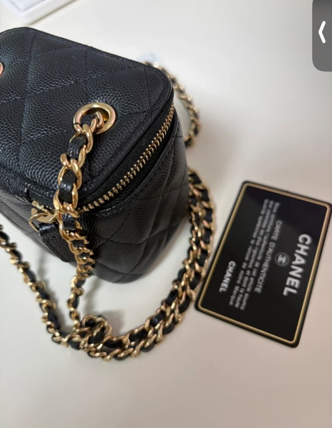 샤넬 베니티 블랙 캐비어 금장 체인 상품이미지3