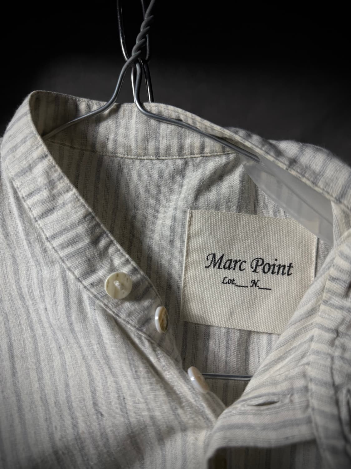 Marc Point Striped Band Collar Shirt   상품이미지7