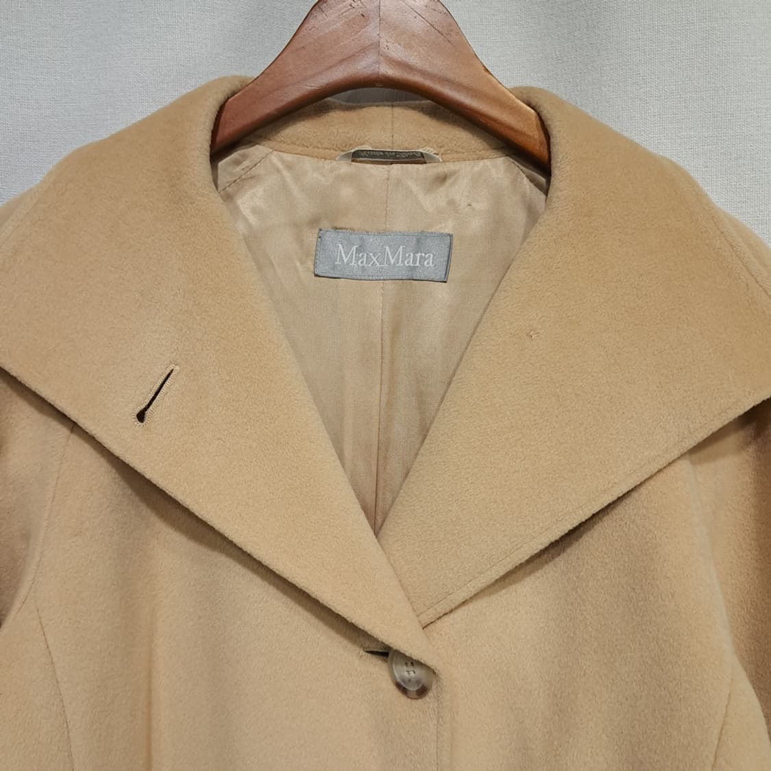CL285 XL 막스마라 90s 이태리판 울 와이드라펠 카멜베이지 코트 상품이미지2