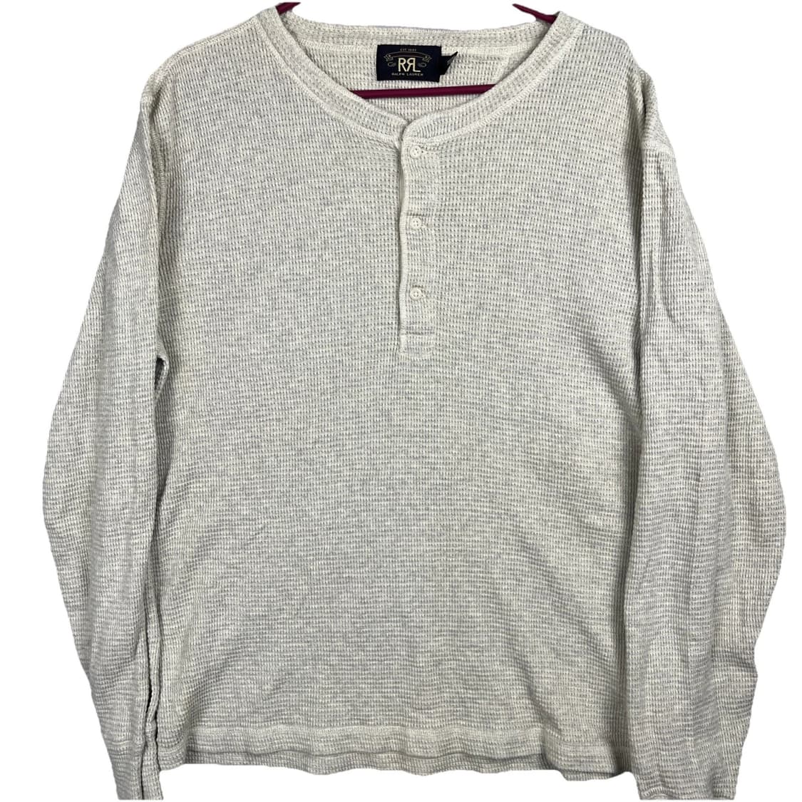 더블 알엘  와플 니트 헨리넥 써멀 셔츠 상품이미지1