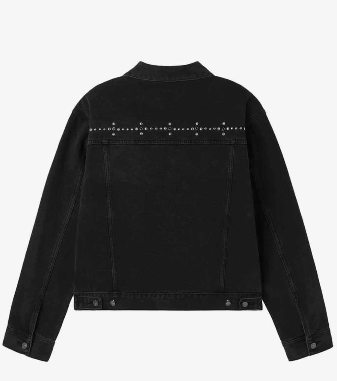 오와이 STUD DENIM TRUCKER JACKET - BLACK 상품이미지2