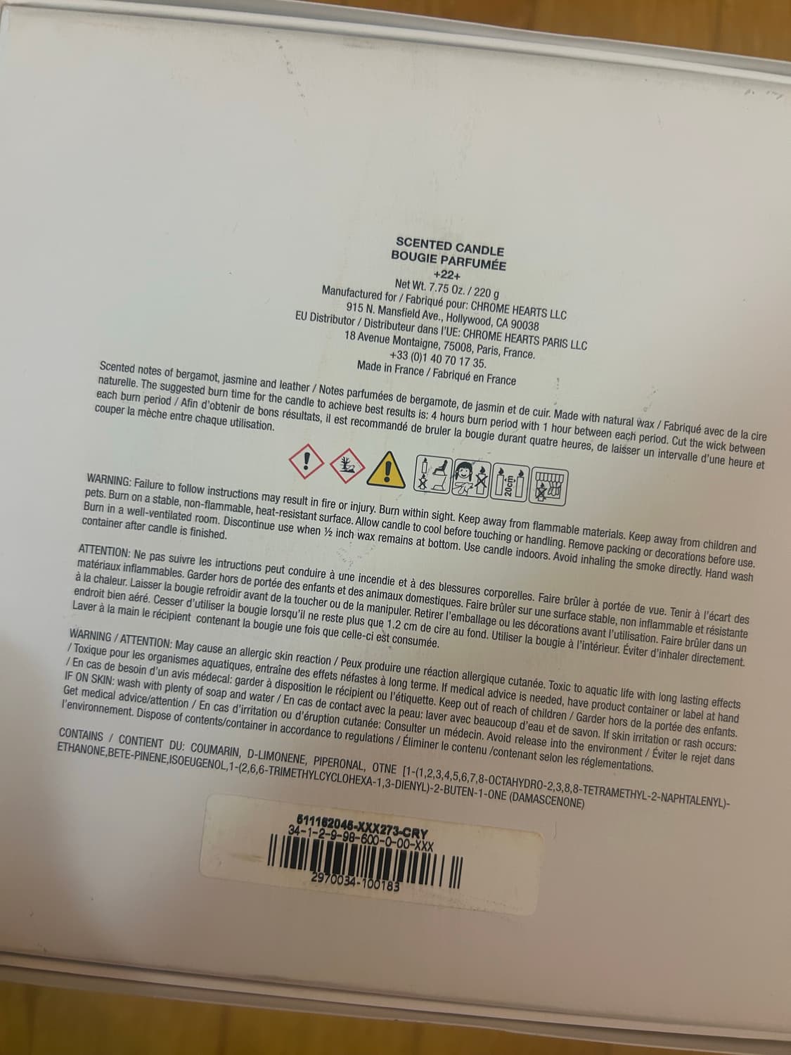 크롬하츠 바카라 캔들 22번 220g 상품이미지7