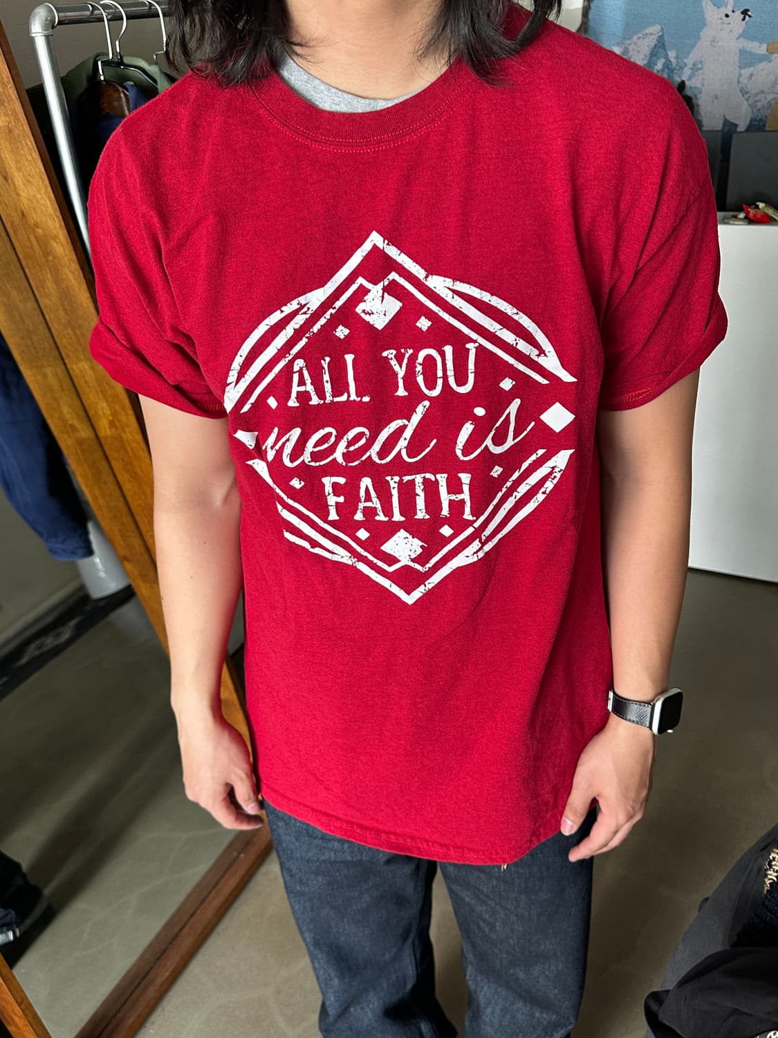 ALL YOU NEED IS FAITH 그래픽 티셔츠 상품이미지4