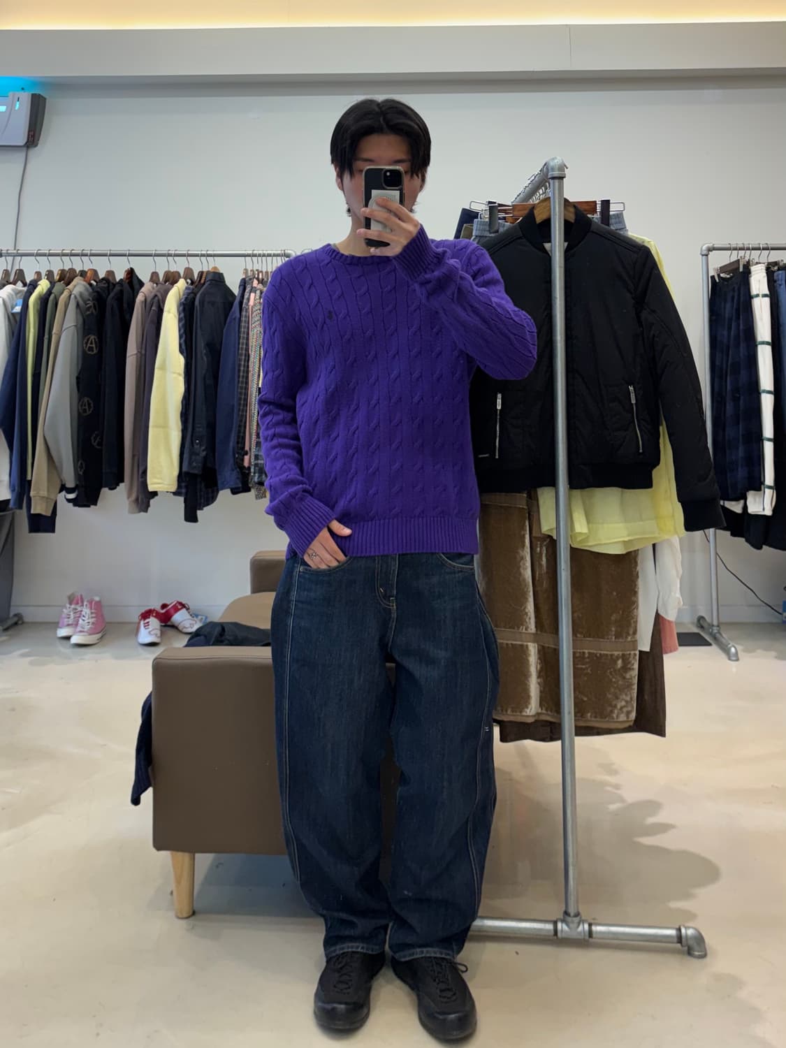 폴로 랄프로렌 꽈배기 니트 퍼플 상품이미지7