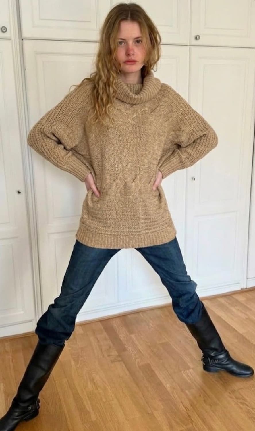 빈티지 베이지 니트 상품이미지1