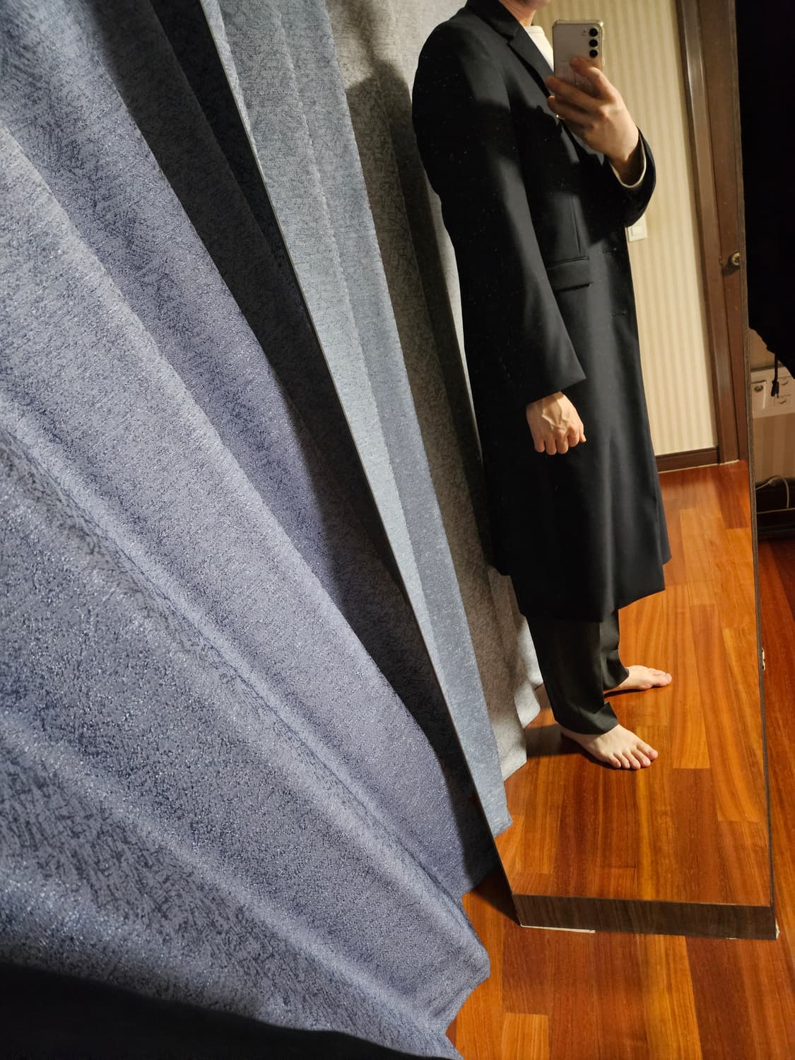 포커페이스 롱블레이저 싱글코트 48 다크네이비 상품이미지8