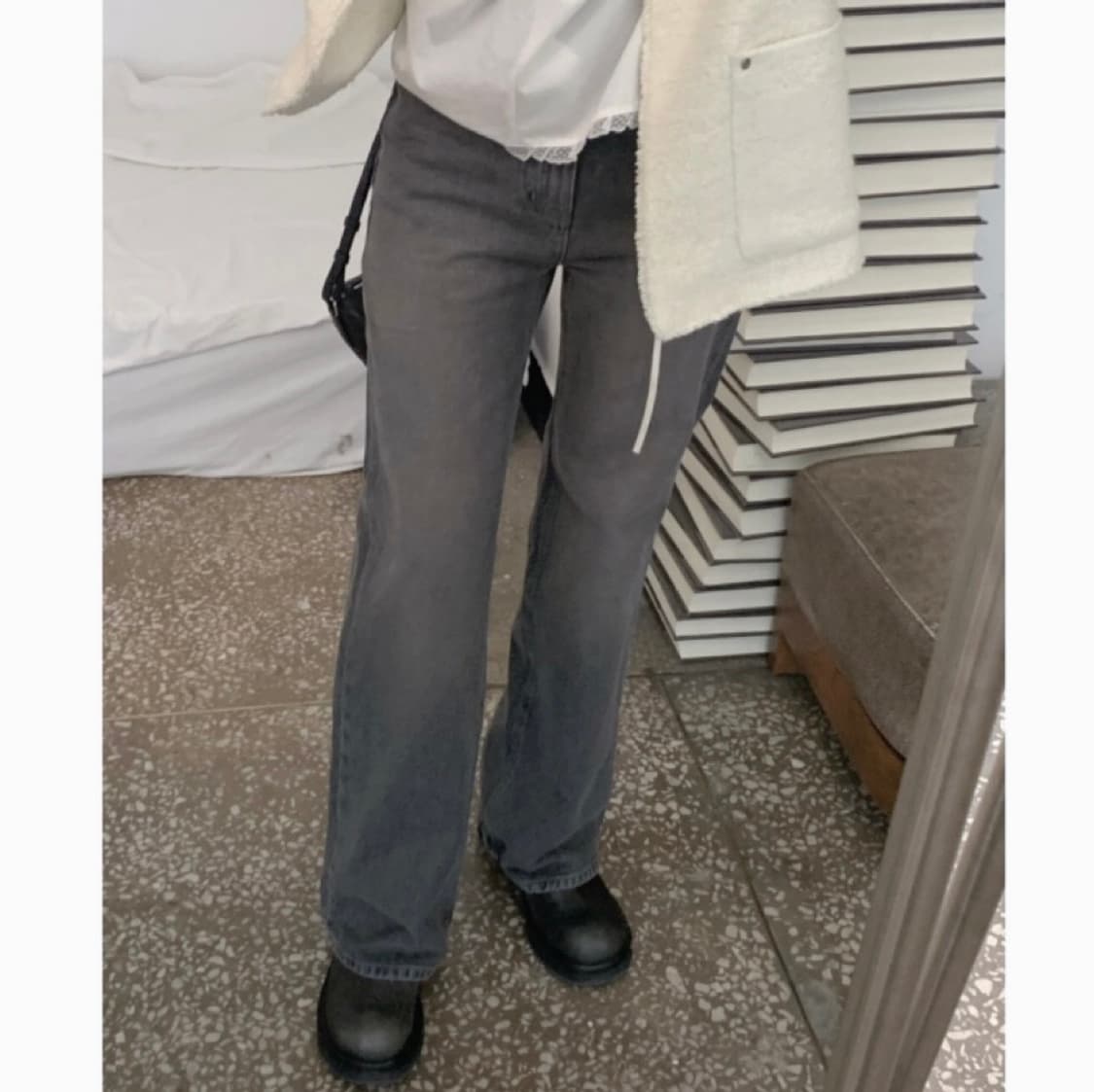 [택O새상품]모어댄예스터데이 그레이 워싱 데님팬츠M 상품이미지1
