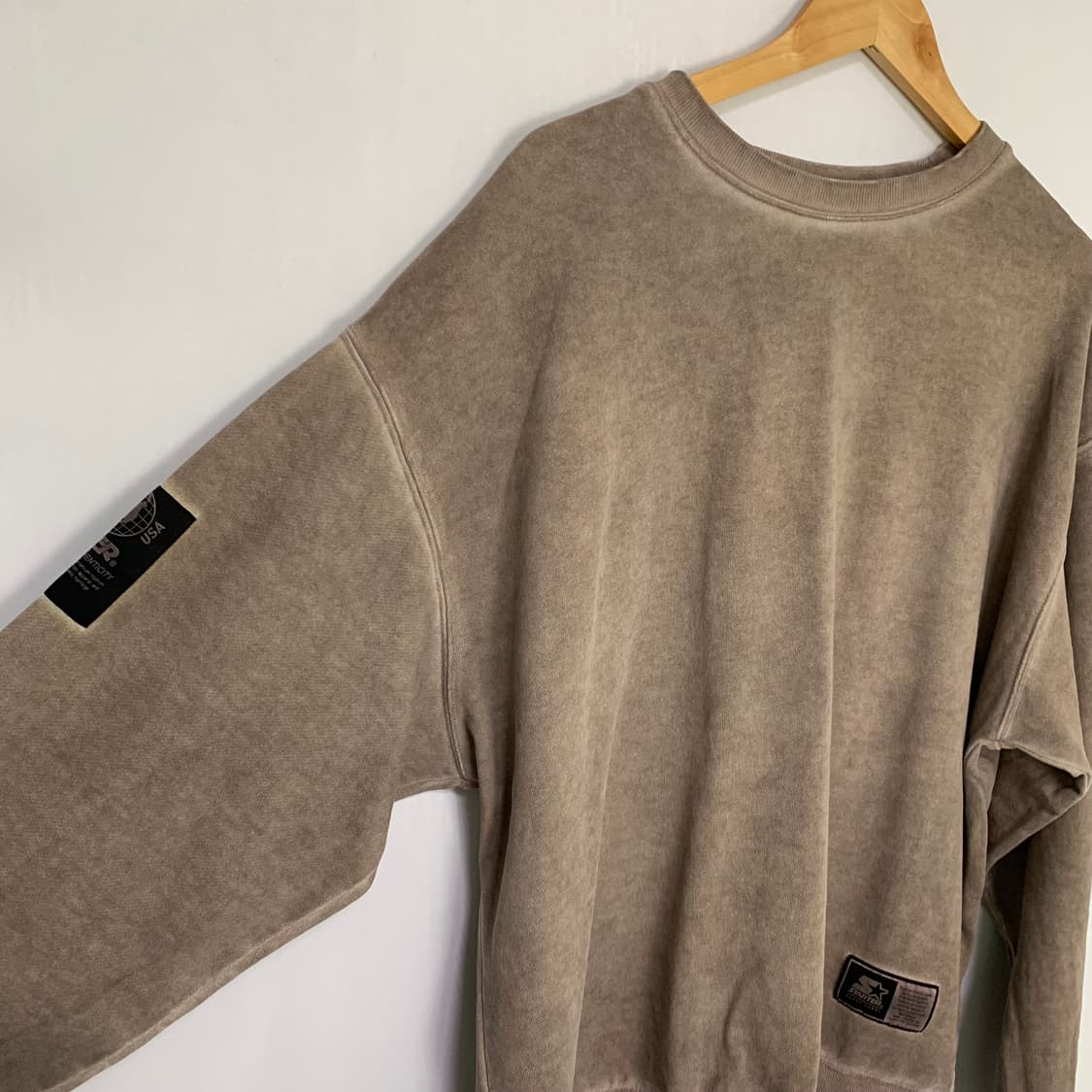 스타터 그런지 워싱 맨투맨 티셔츠 빈티지 브라운 남성 L 상품이미지4