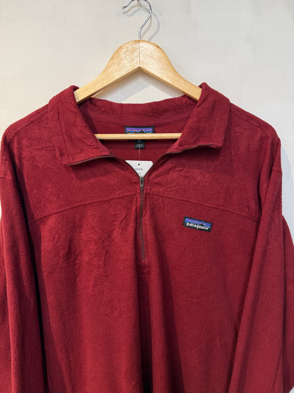 파타고니아 버건디 플리스 하프집업 상품이미지2