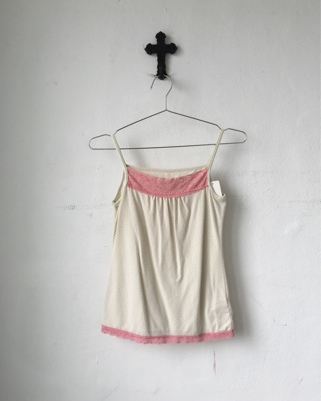 Lace trimming dot pattern sleeveless 상품이미지2