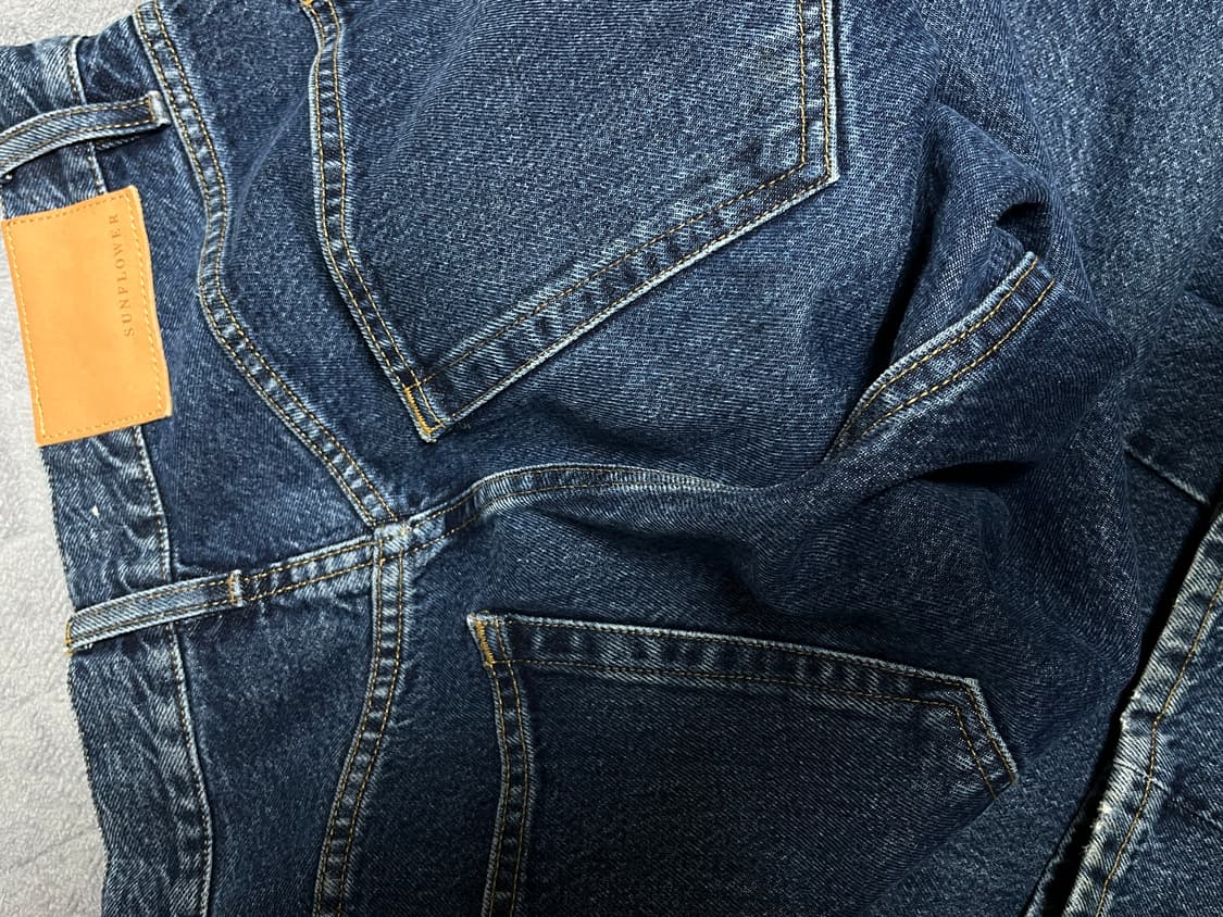 선플라워 와이드 트위스트 데님 린스 블루 30 상품이미지4