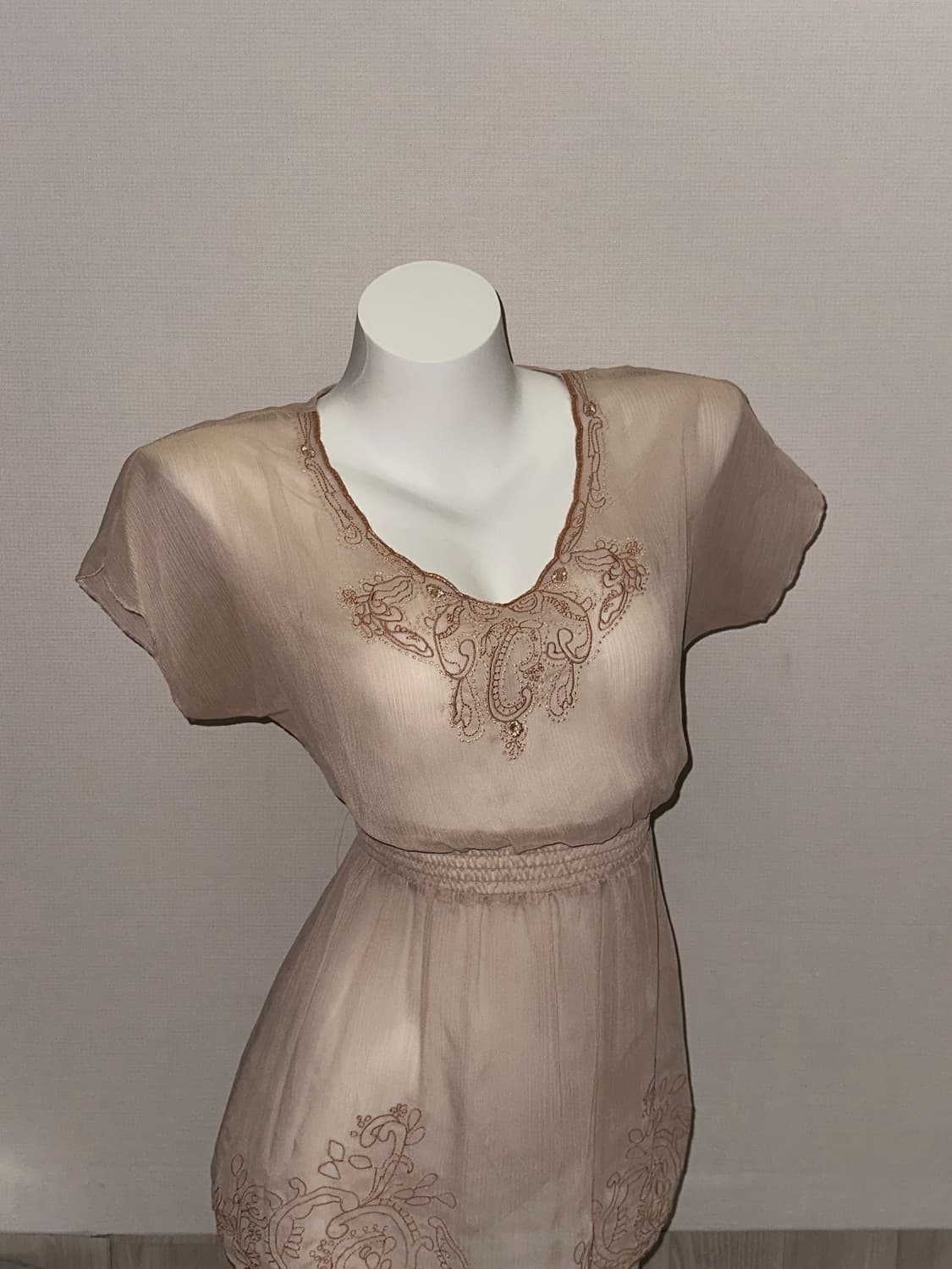 빈티지 페어리코어 시스루 반소매 블라우스 상품이미지3