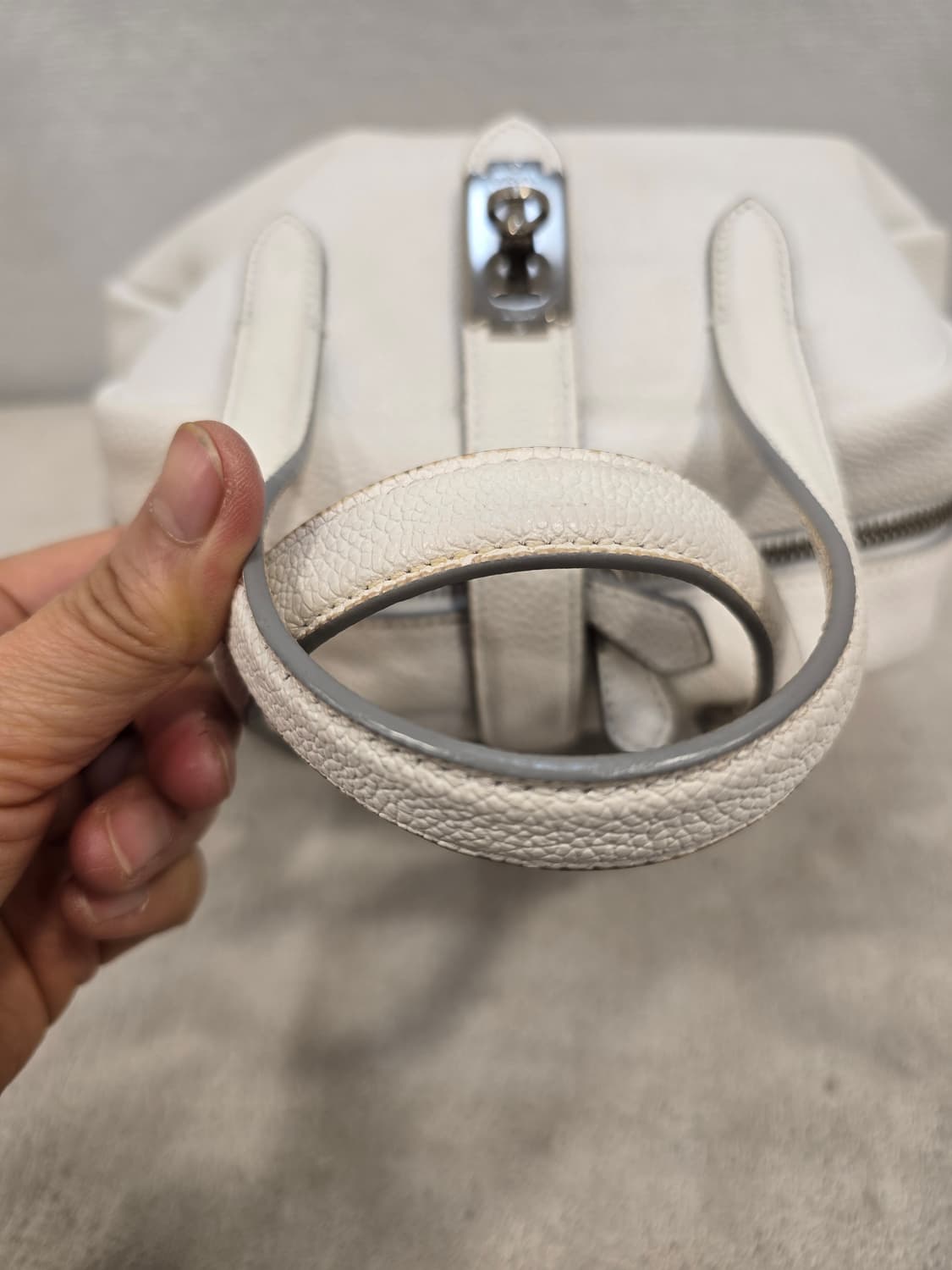 분크 토크 토트 스몰 라이트 베이지/화이트 토트백 가방 상품이미지4