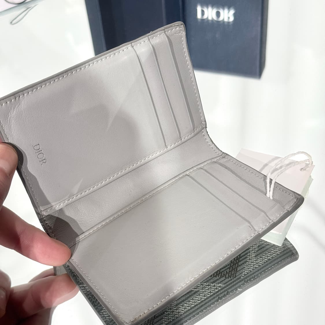 [정품] 디올 CD 다이아몬드 오거나이저 카드지갑 그레이 상품이미지10