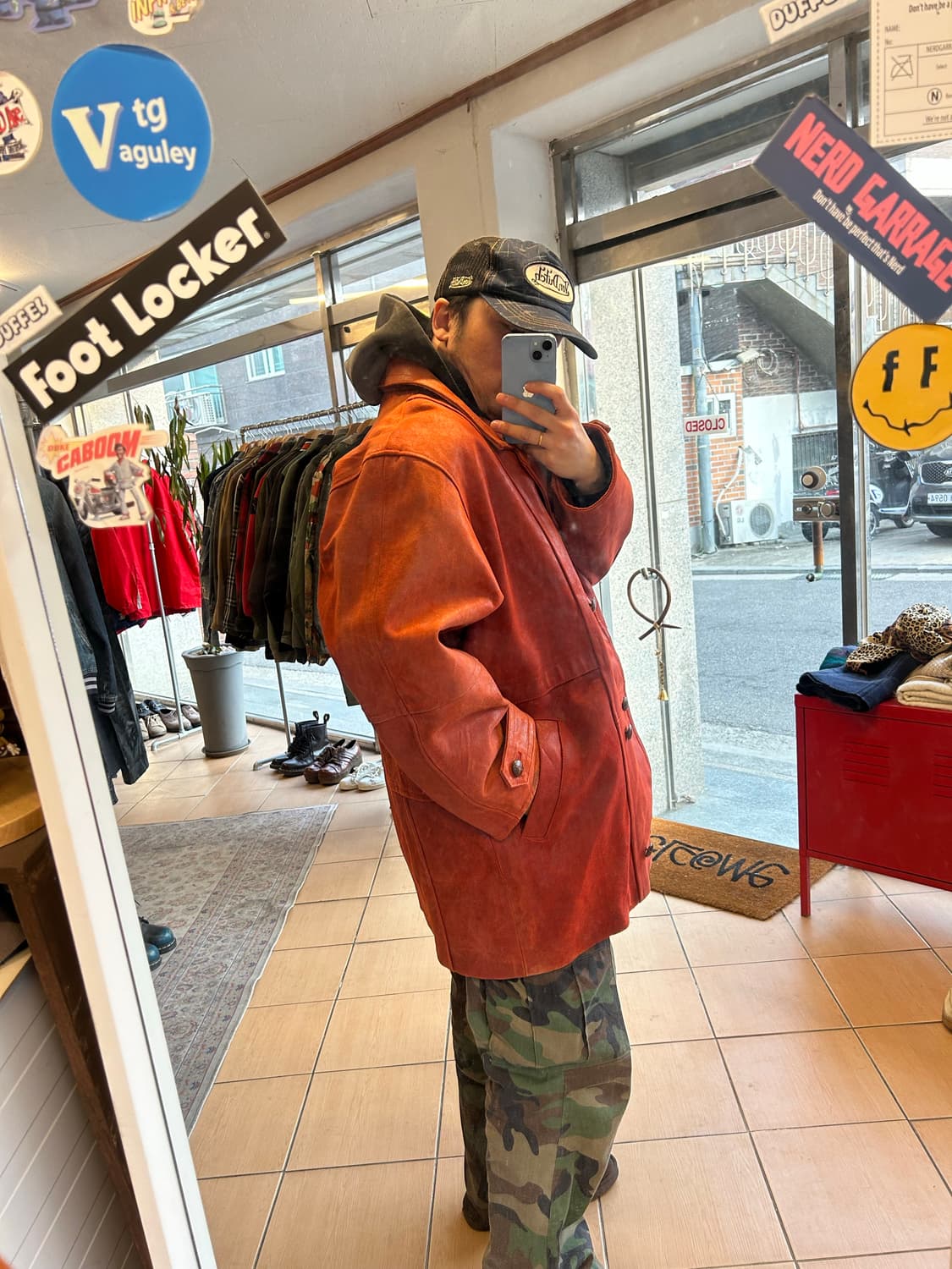 90’s 재팬 레더 더블카코트 상품이미지8