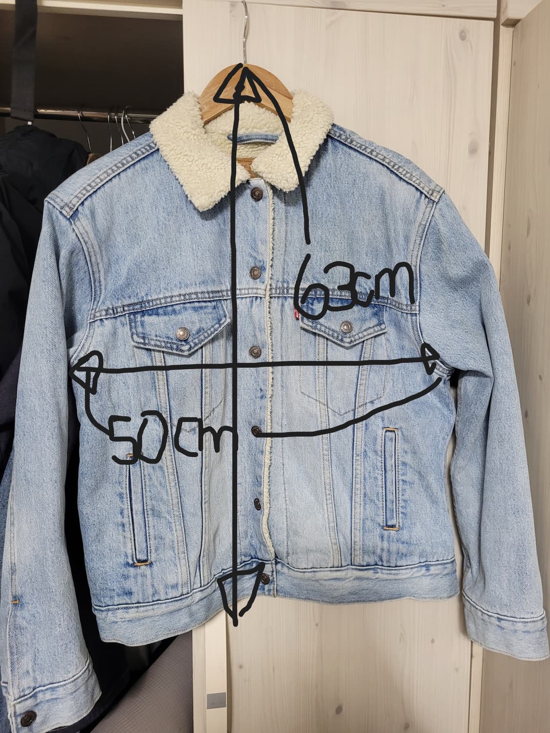 리바이스 프리미엄 양털 쉐르파 청자켓 M 상품이미지3