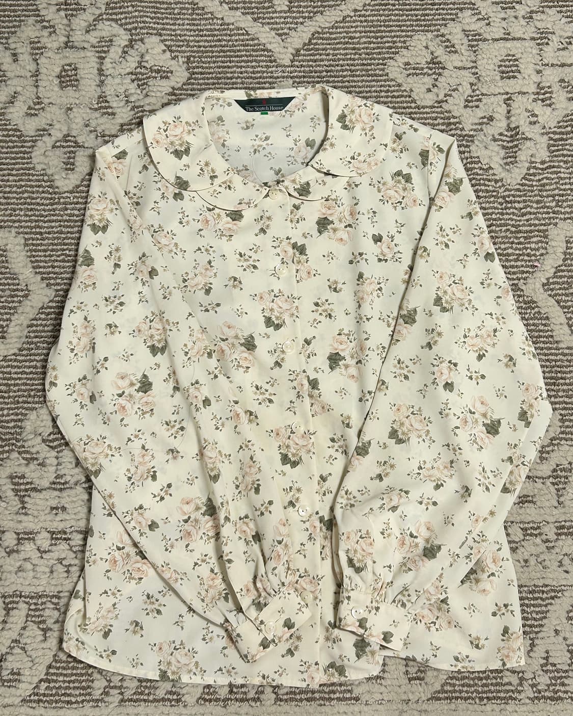 잔꽃 플로럴 카라 쉬폰 블라우스 모리걸 페어리 상품이미지3