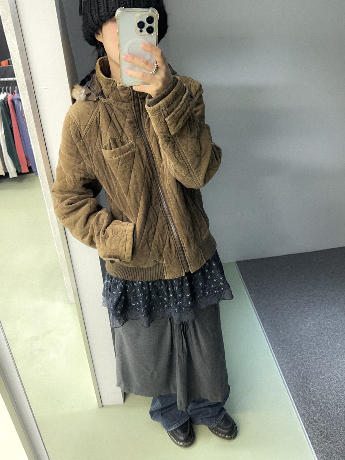 brown corduroy quilted hd jacket 상품이미지5